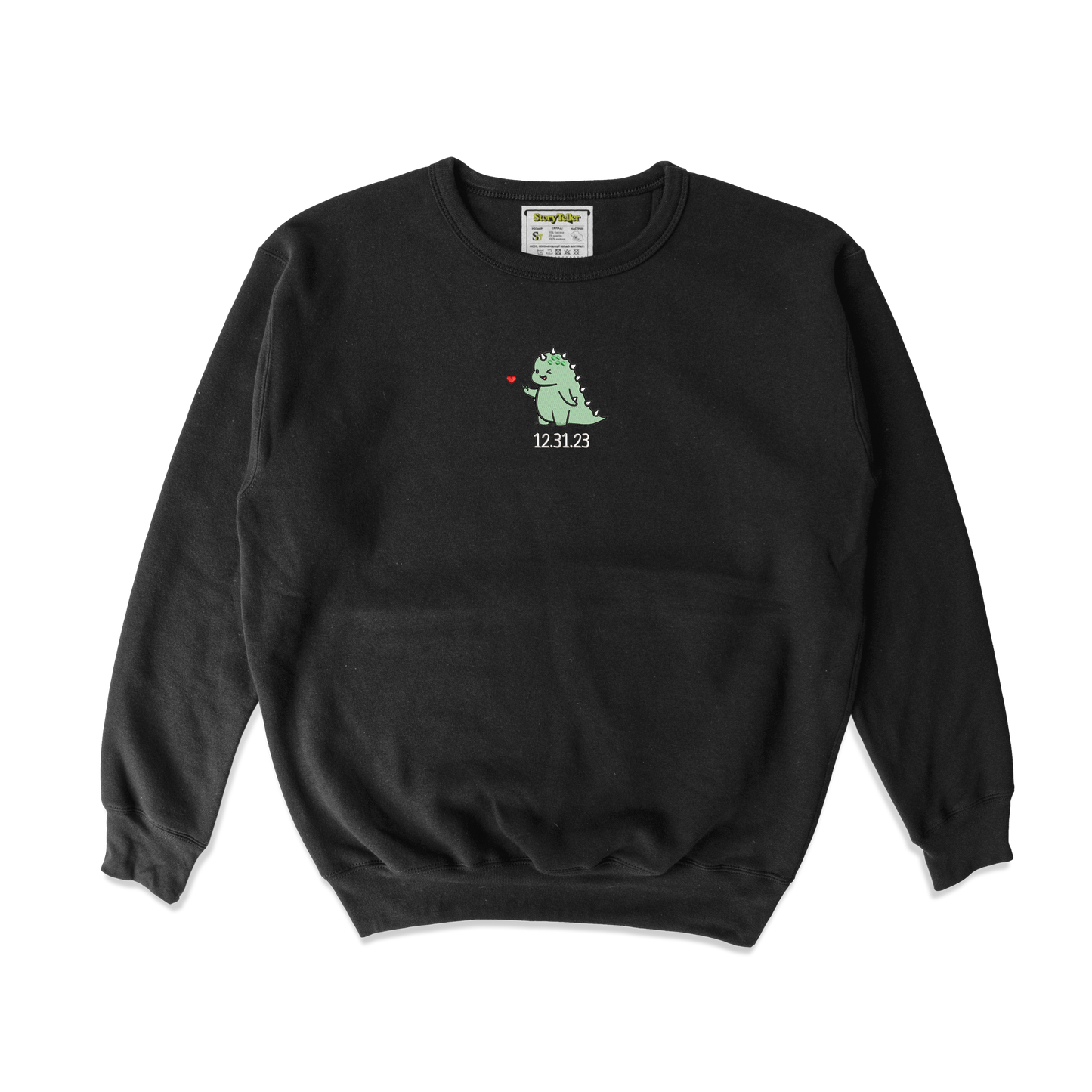 Дитячий світшот з вишивкою - Зелений динозавр