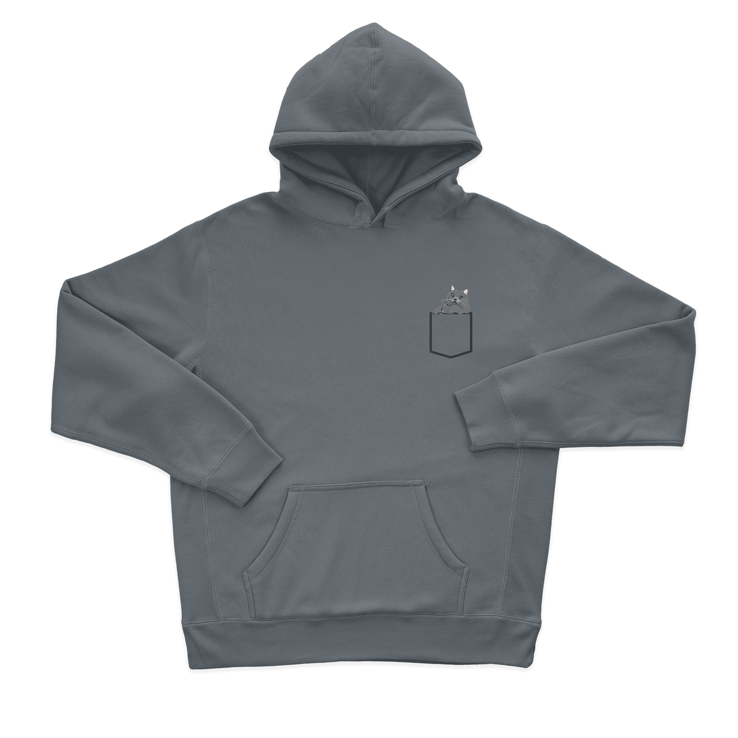 Дитячий худі з вишивкою 10х10 см - Котик в кишені