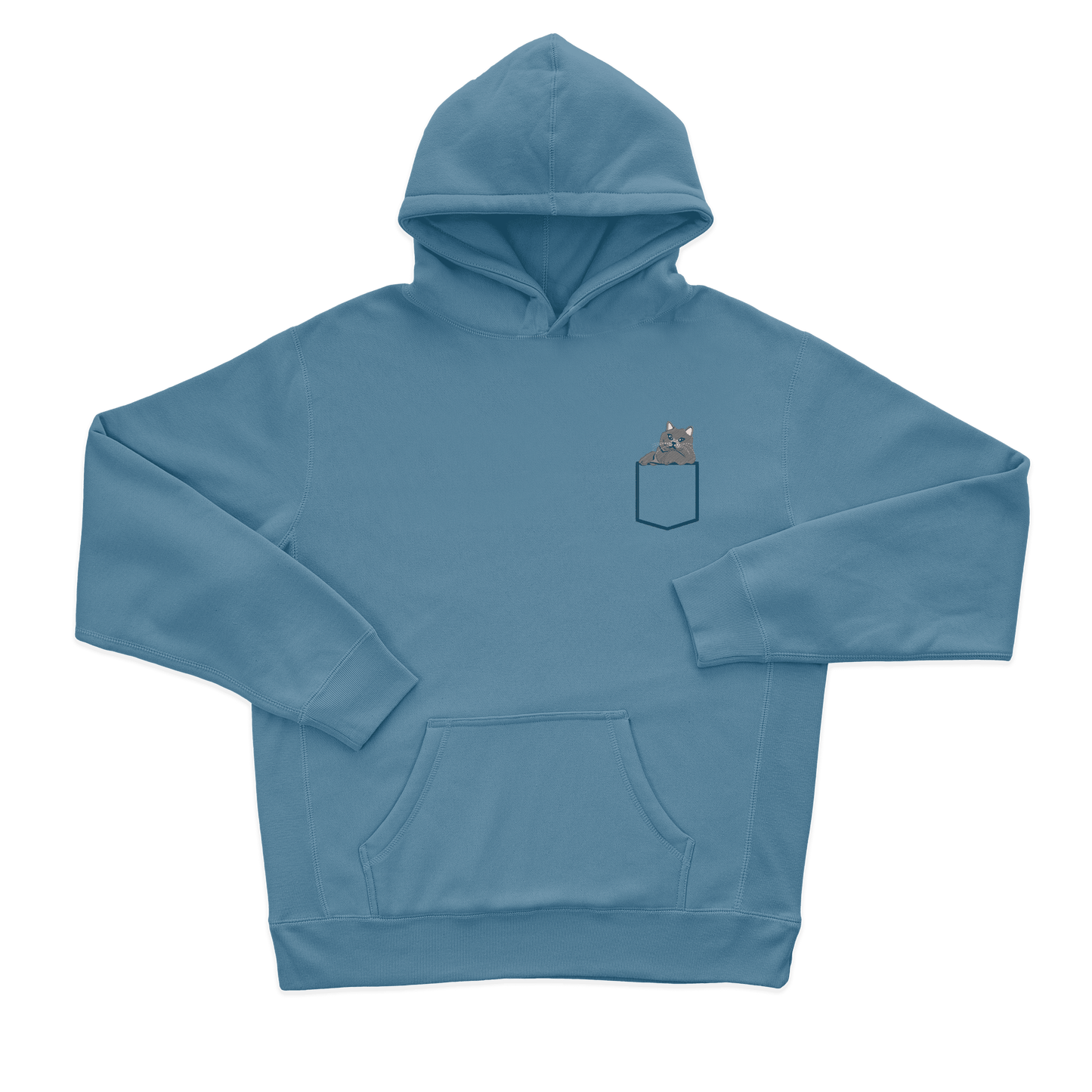 Дитяча футболка з вишивкою 10х10 см - Котик в кишені