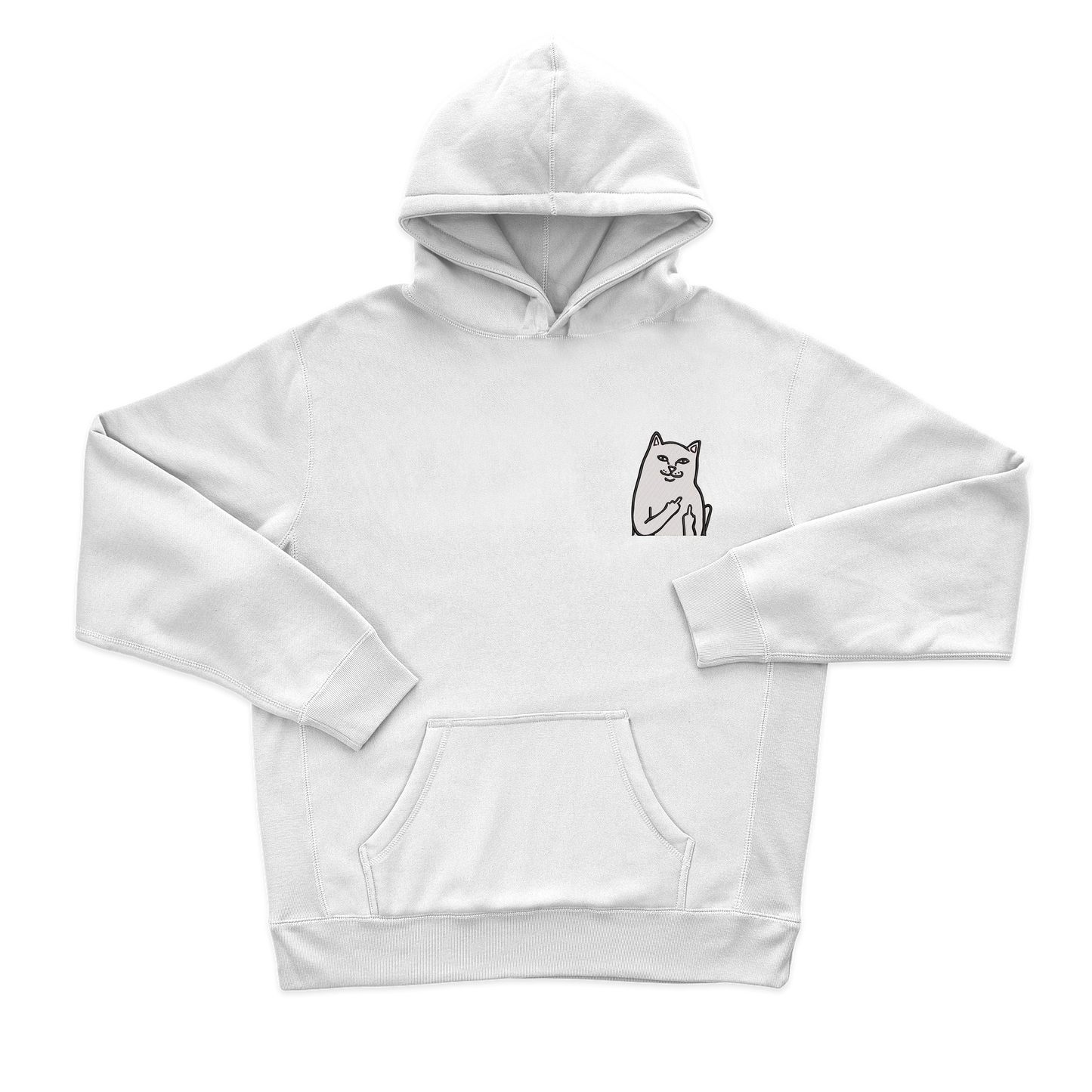 Чоловіча футболка з вишивкою 10х10 см - Котик з факами