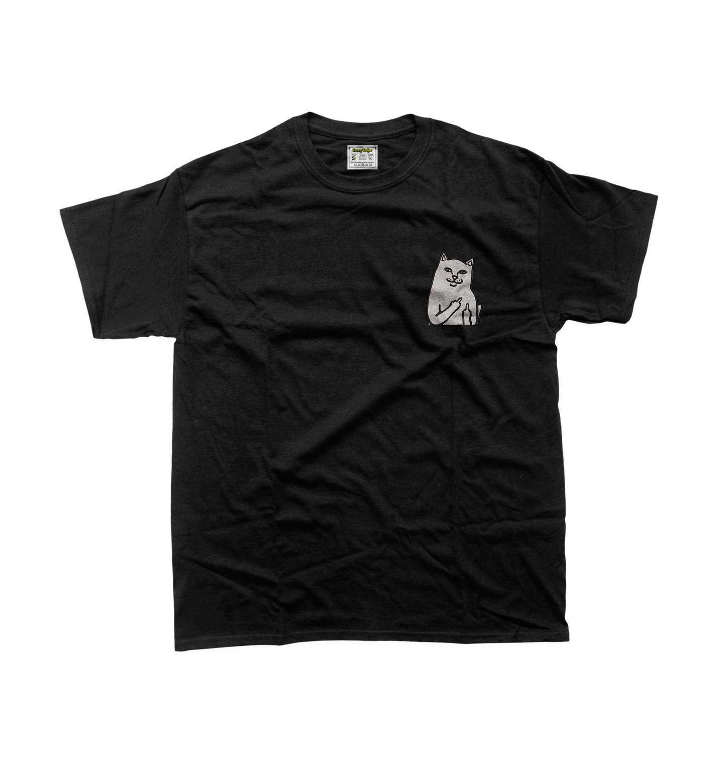 Дитяча футболка з вишивкою 10х10 см - Котик з факами