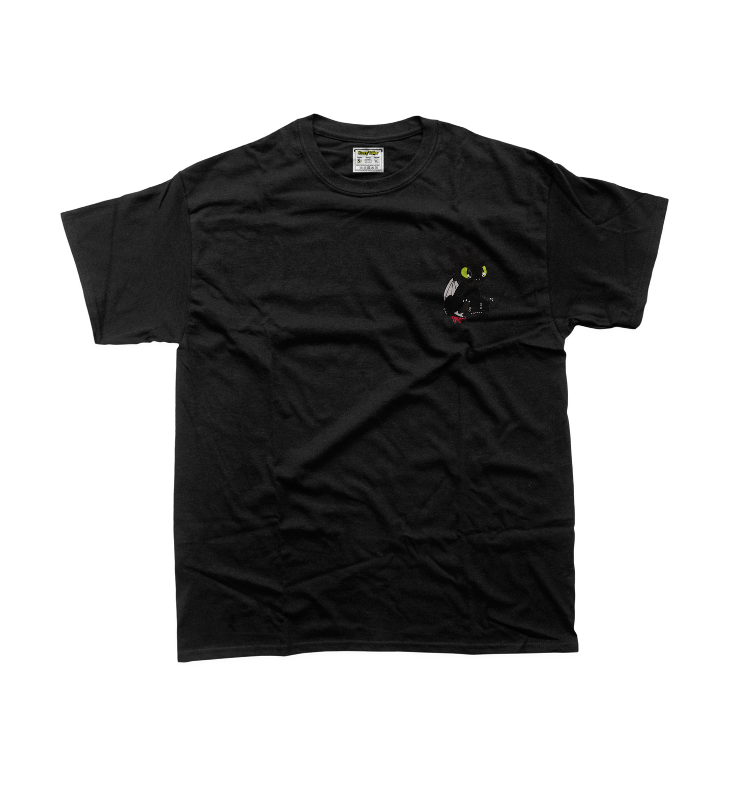 Дитяча футболка з вишивкою 10х10 см - Дракон чорний