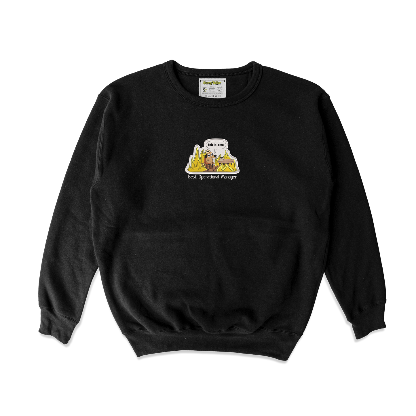 Дитячий світшот з вишивкою 20х20 см - смішна собака "This is fine"