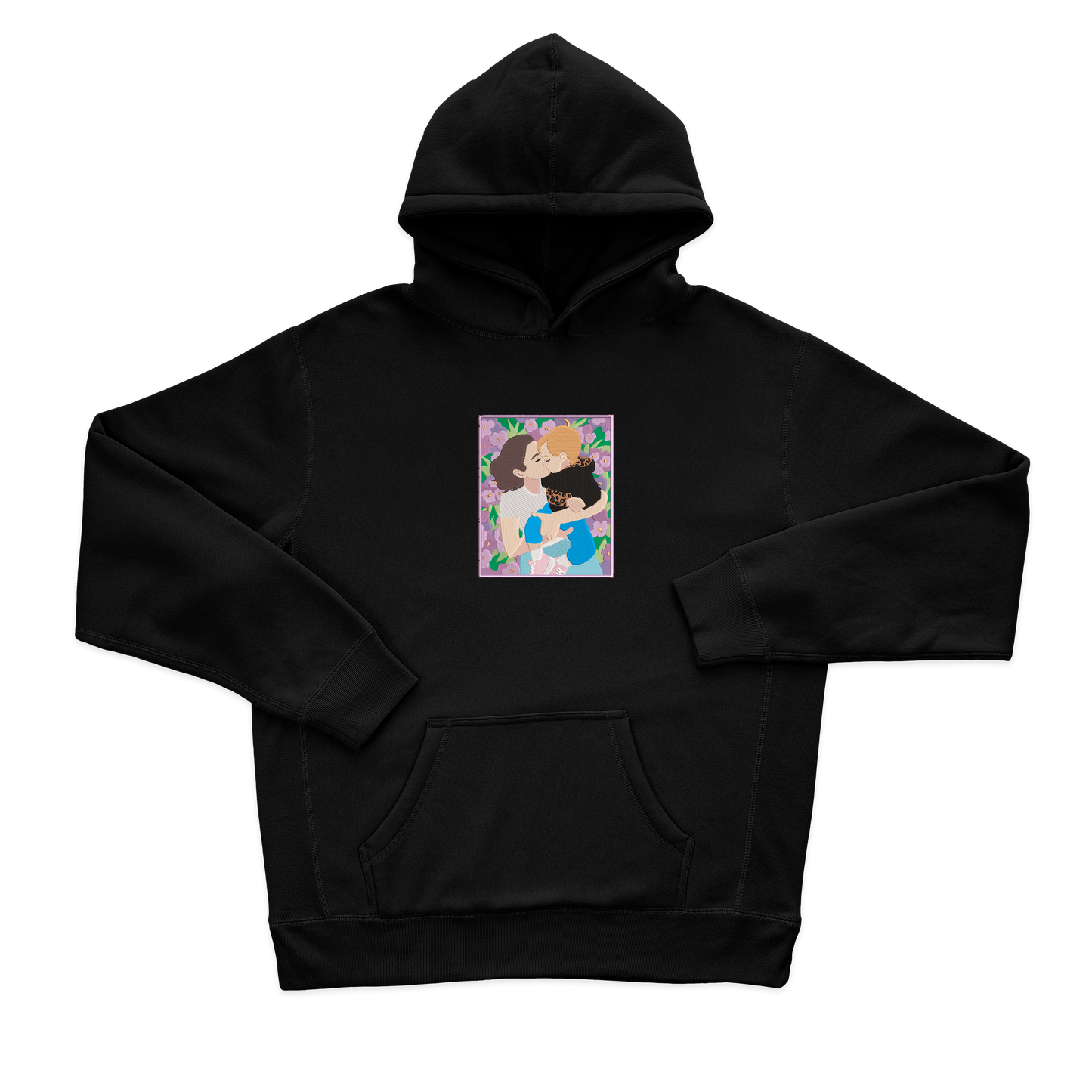 Жіночий худі з фотовишивкою мами з дитиною з фоном