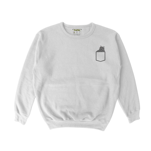 Дитячий світшот з вишивкою 10х10 см - Котик в кишені