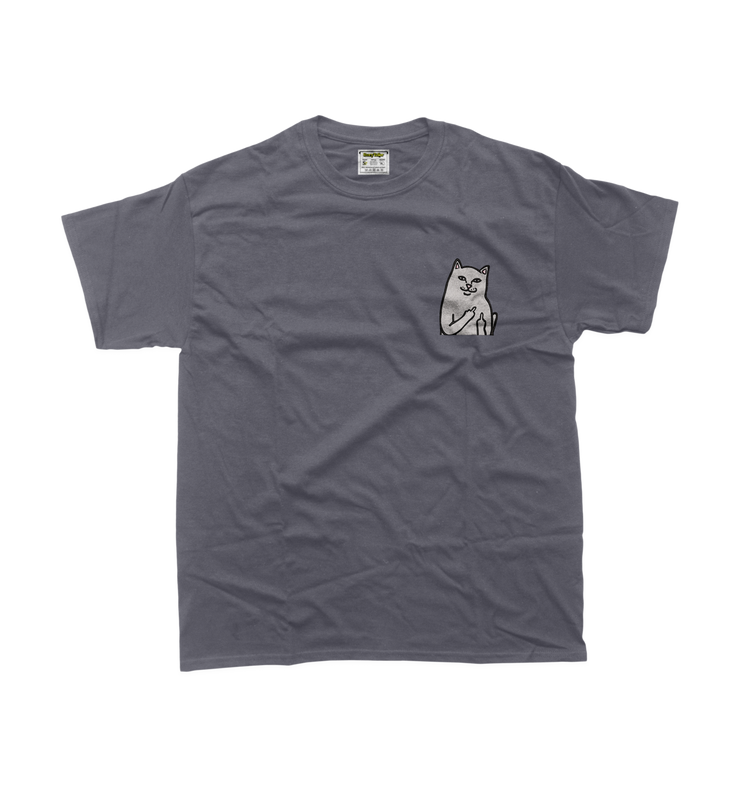 Жіноча футболка з вишивкою 10х10 см - Котик з факами