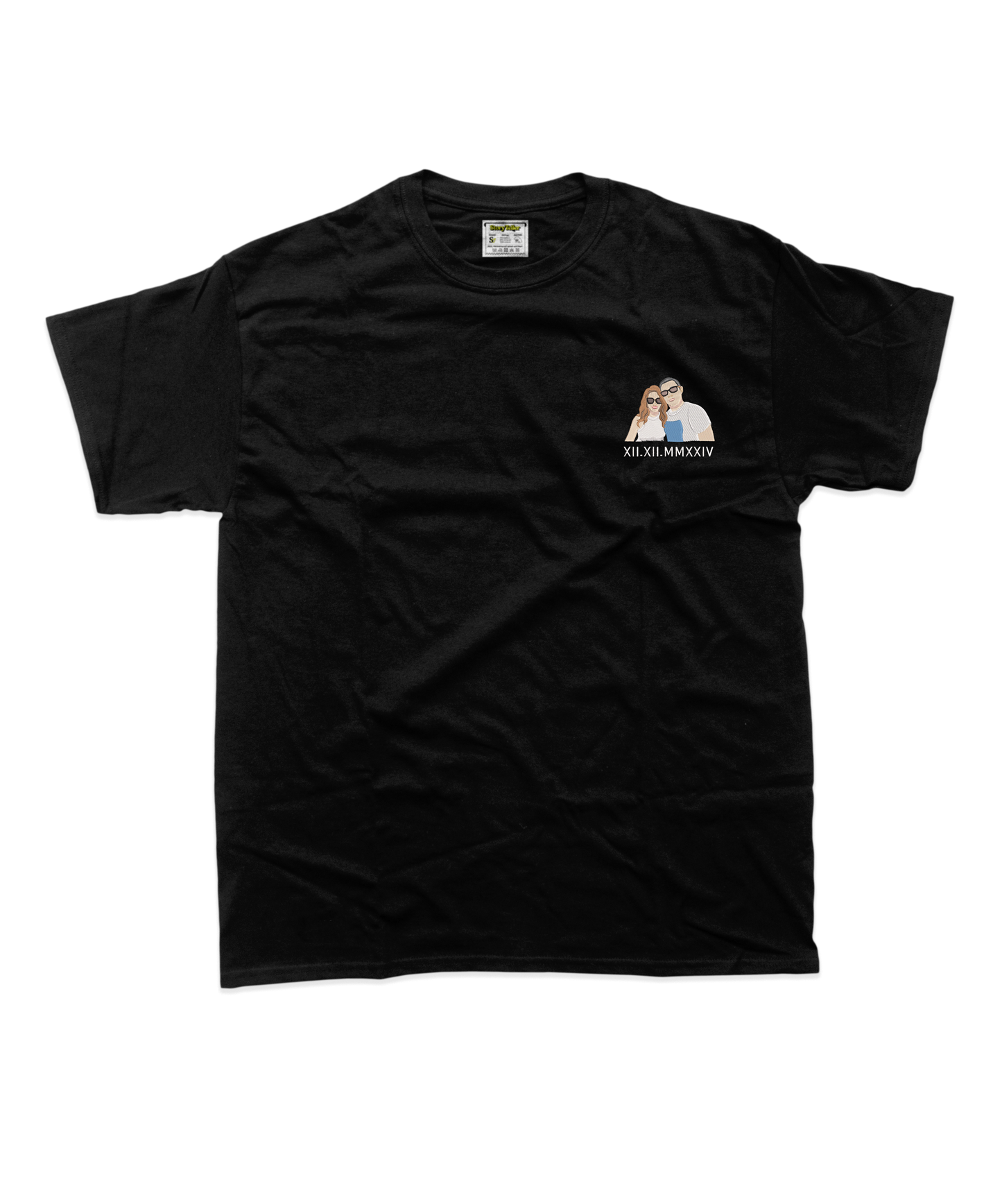 Чоловіча футболка з фотовишивкою, парні, кольоровий стиль