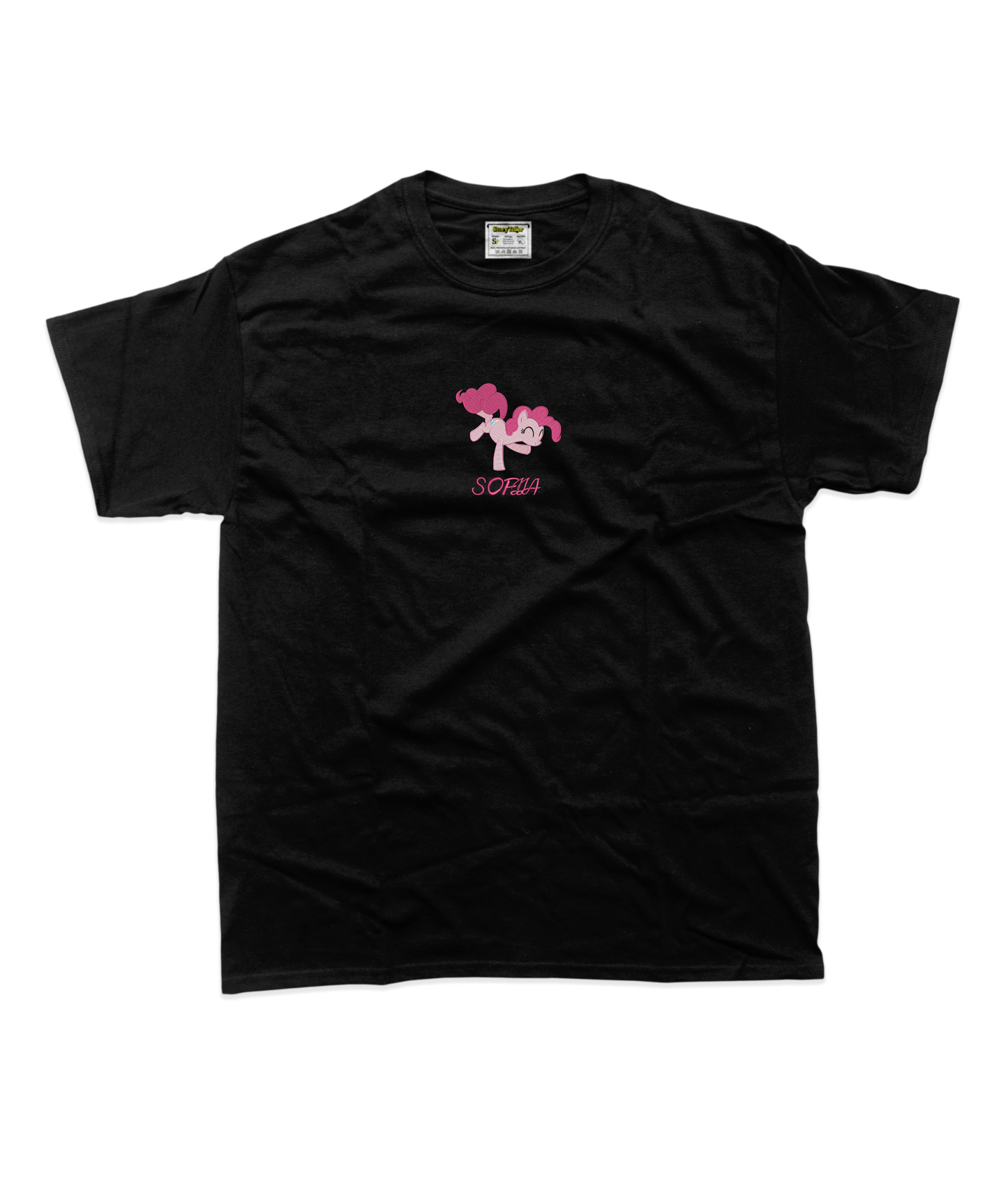 Дитяча футболка з вишивкою 20х20 см - Пінкі Пай + Ім'я