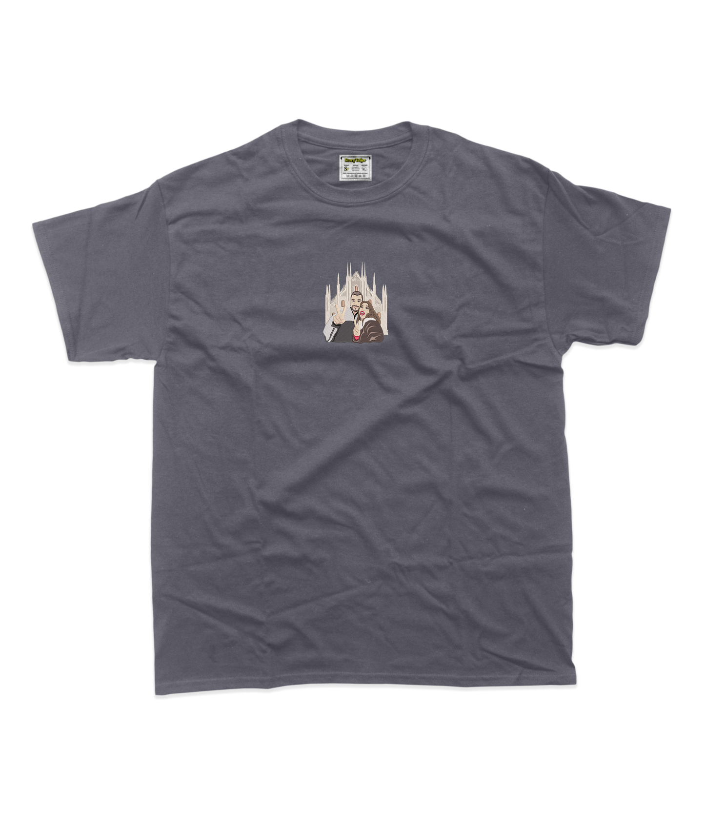 Чоловіча футболка з фотовишивкою 20х20, парні, стиль мультик