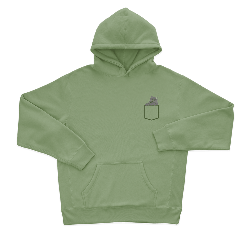 Жіночий худі з вишивкою 10х10 см - Котик в кишені