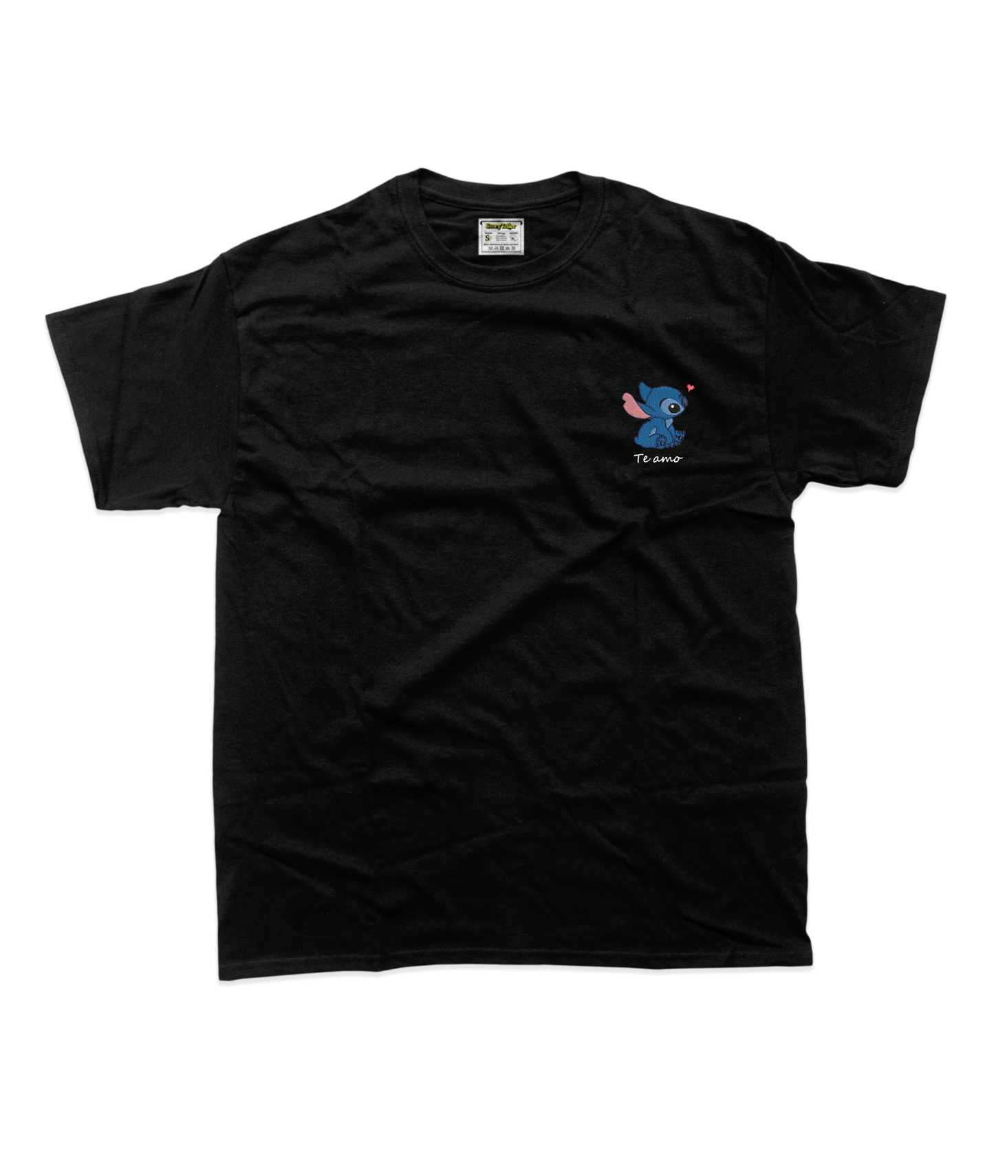 Чоловіча футболка з вишивкою 10х10 см - Стіч, Te Amo