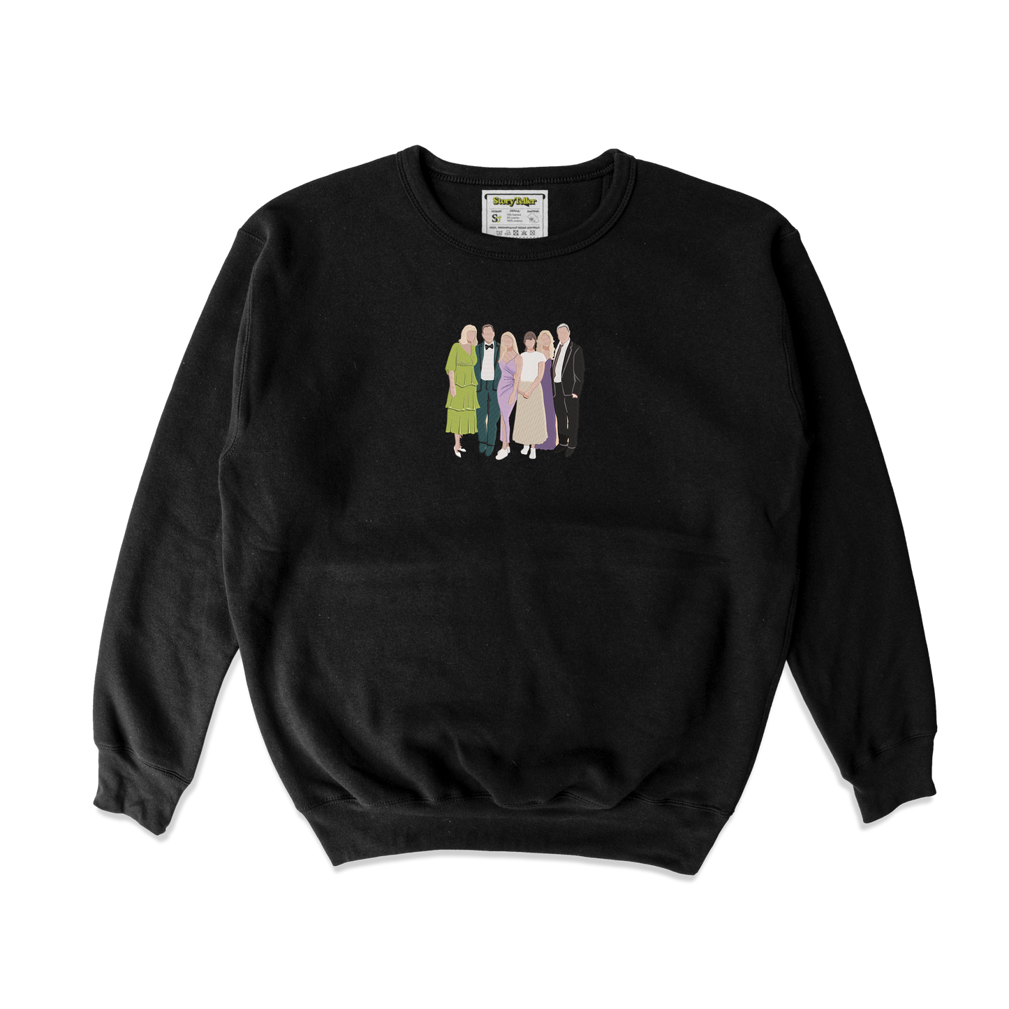 Чоловічий світшот з фотовишивкою 20х20, друзі, кольоровий стиль