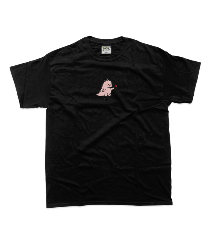 Дитяча футболка з вишивкою - Рожевий динозавр