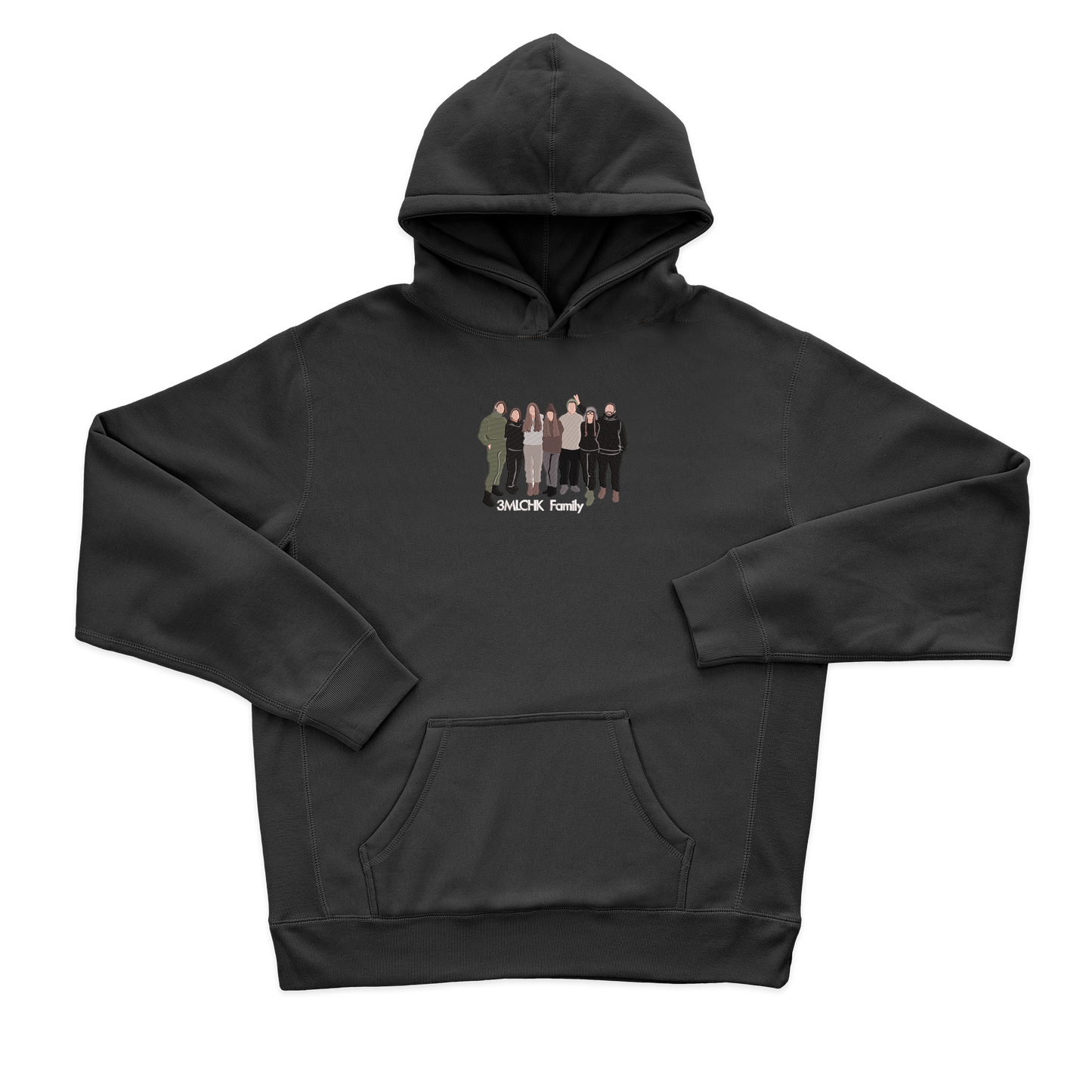 Жіночий худі з фотовишивкою 20х20 друзі, кольоровий стиль