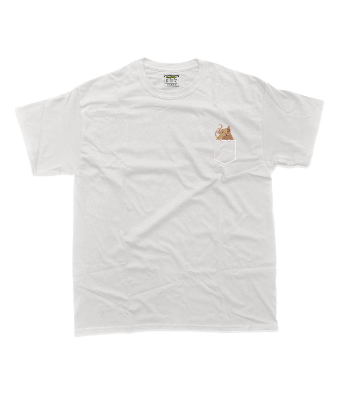 Дитяча футболка з вишивкою 10х10 см - Миша в  кишені