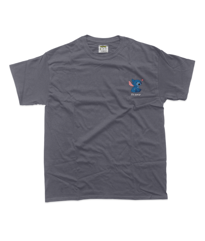 Чоловіча футболка з вишивкою 10х10 см - Стіч, Te Amo