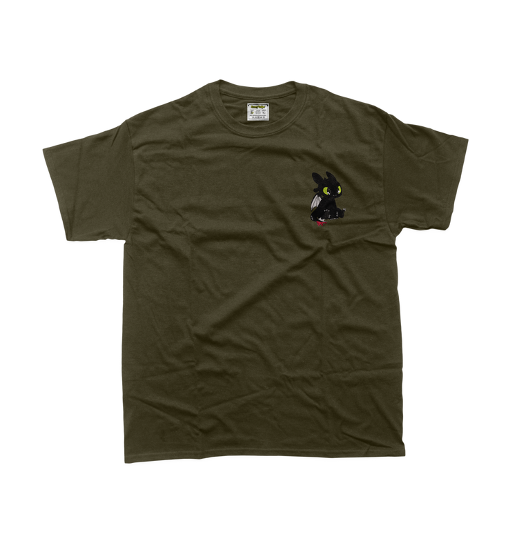 Чоловіча футболка з вишивкою 10х10 см - Дракон чорний