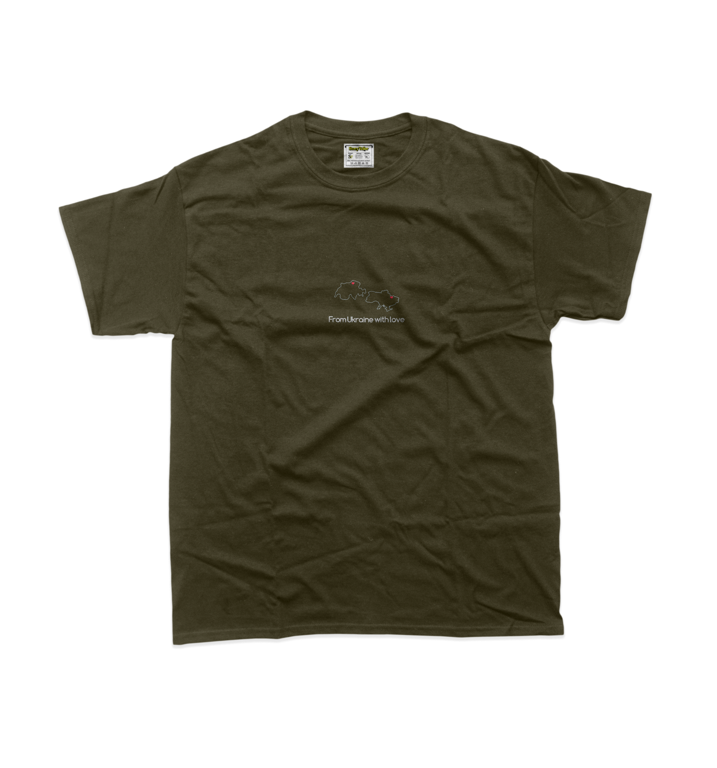 Чоловіча футболка з вишивкою 10х10 см - Контурні карти