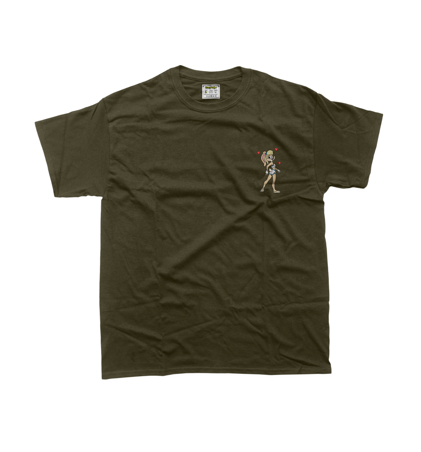 Дитяча футболка з вишивкою 10х10 см - Лола Банні з сердечками