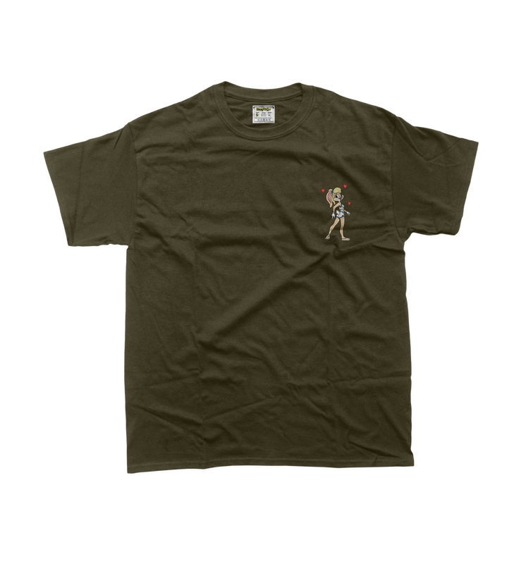 Жіноча футболка з вишивкою 10х10 см - Лола Банні з сердечками