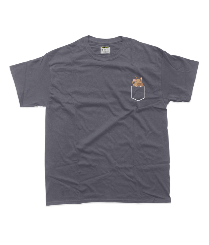 Жіноча футболка з вишивкою 10х10 см - Миша в  кишені