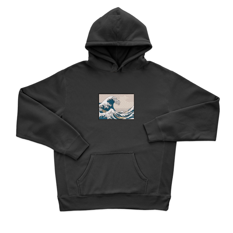 Жіночий худі з вишивкою 20х20 см - Велика хвиля в Канаґаві