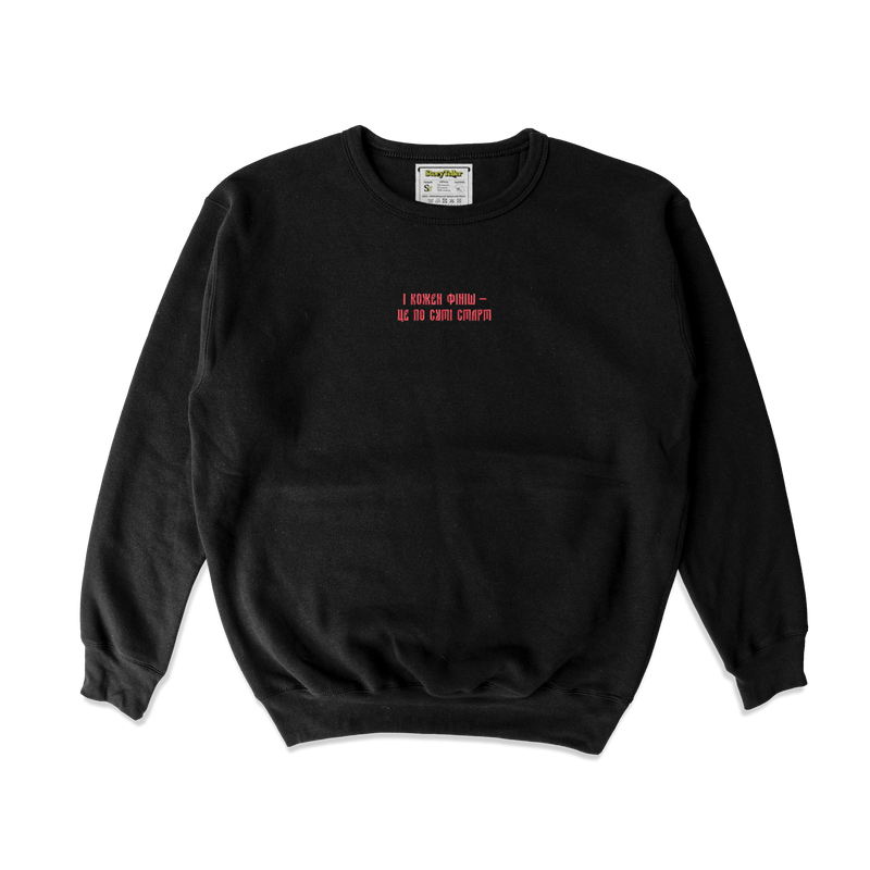 Дитячий світшот з вишивкою - І кожен фініш - це по суті старт