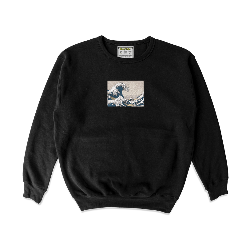 Чоловічий світшот з вишивкою 20х20 см - Велика хвиля в Канаґаві