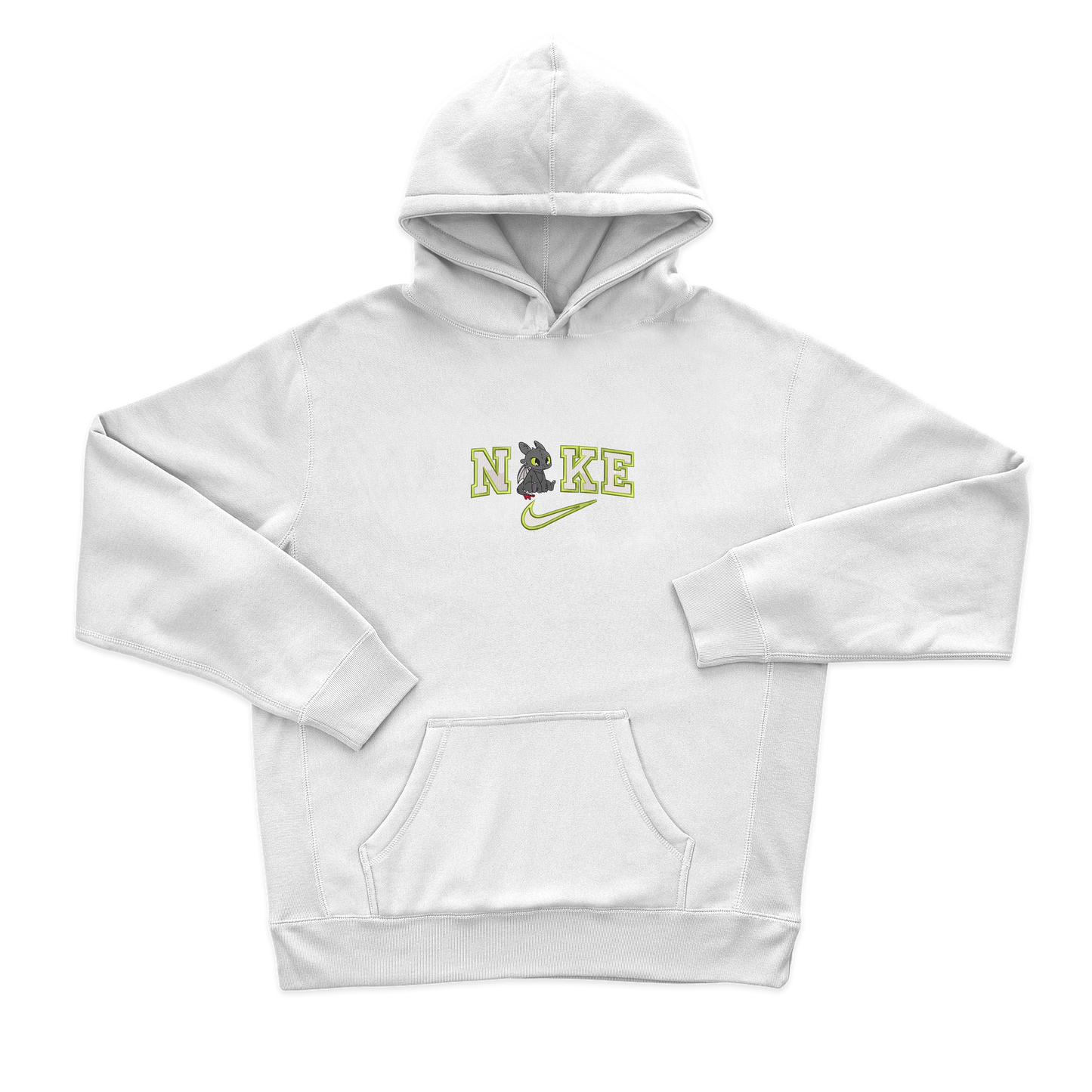 Жіночий худі з вишивкою 20х20 см - Найк з чорним драконом