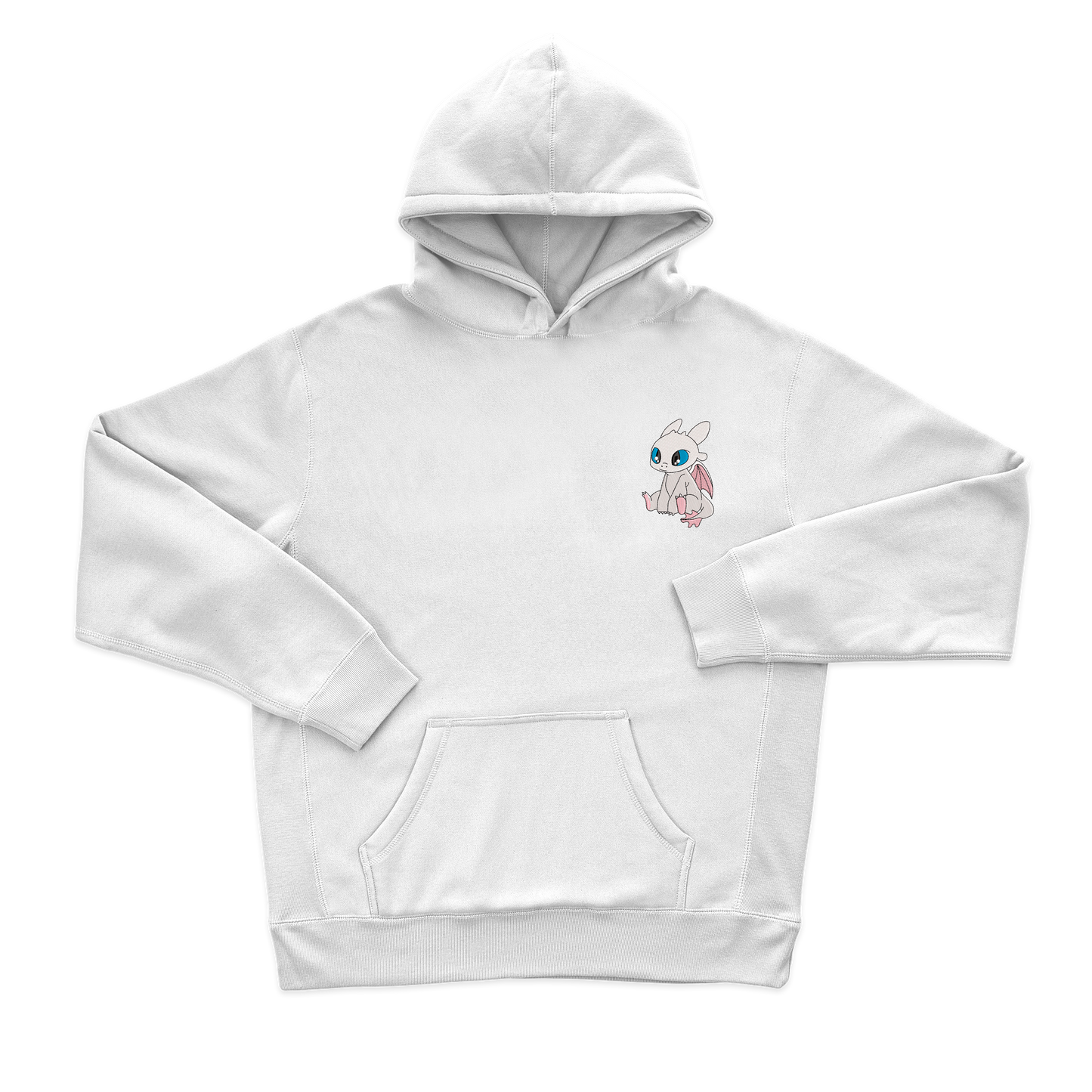 Дитяча футболка з вишивкою 10х10 см - Дракон білий