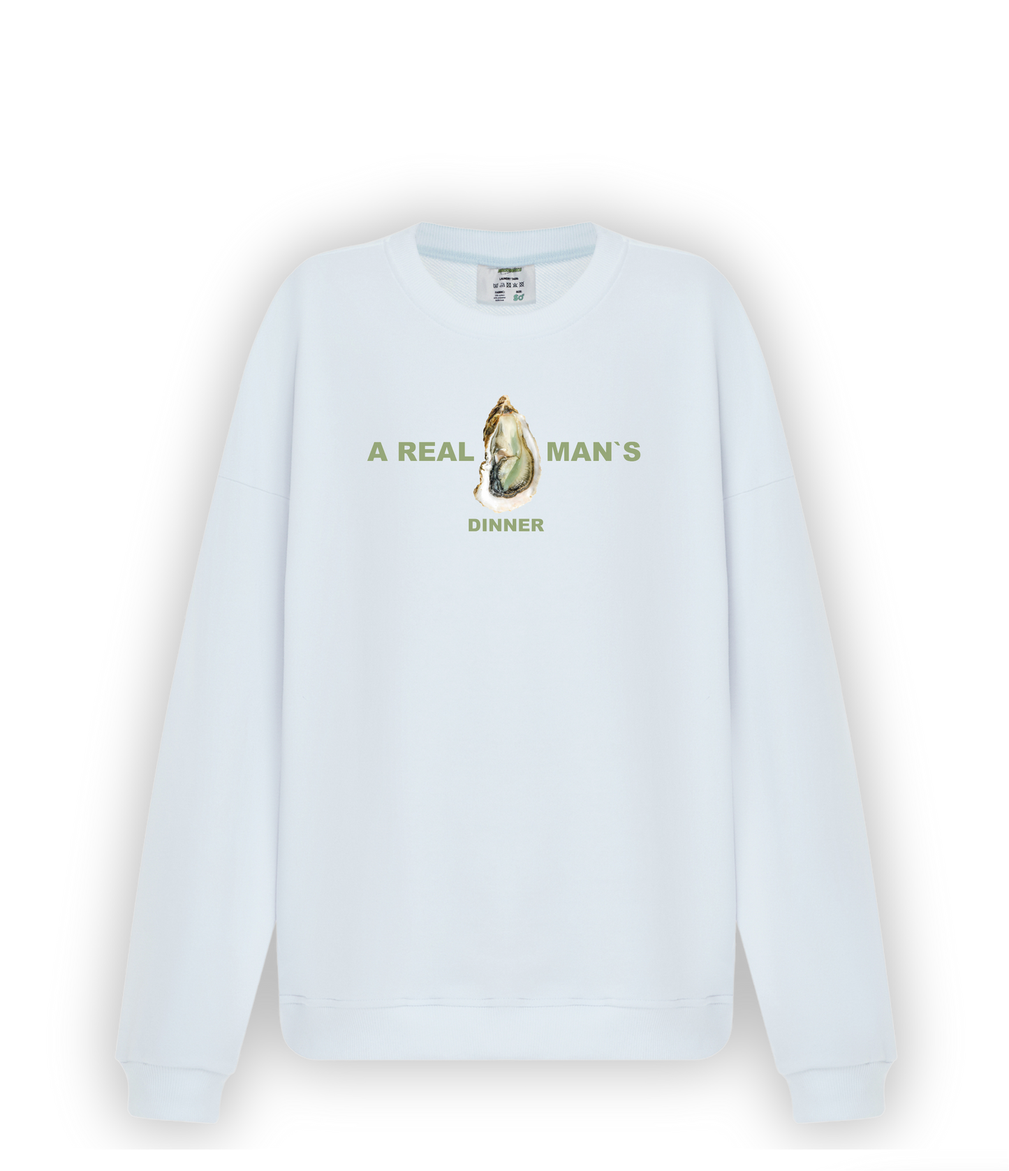 Жіночий світшот з друком - Real men`s dinner (мушля)