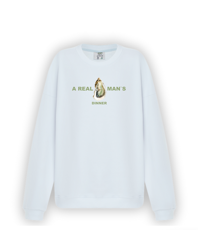 Чоловічий світшот з друком - Real men`s dinner (мушля)