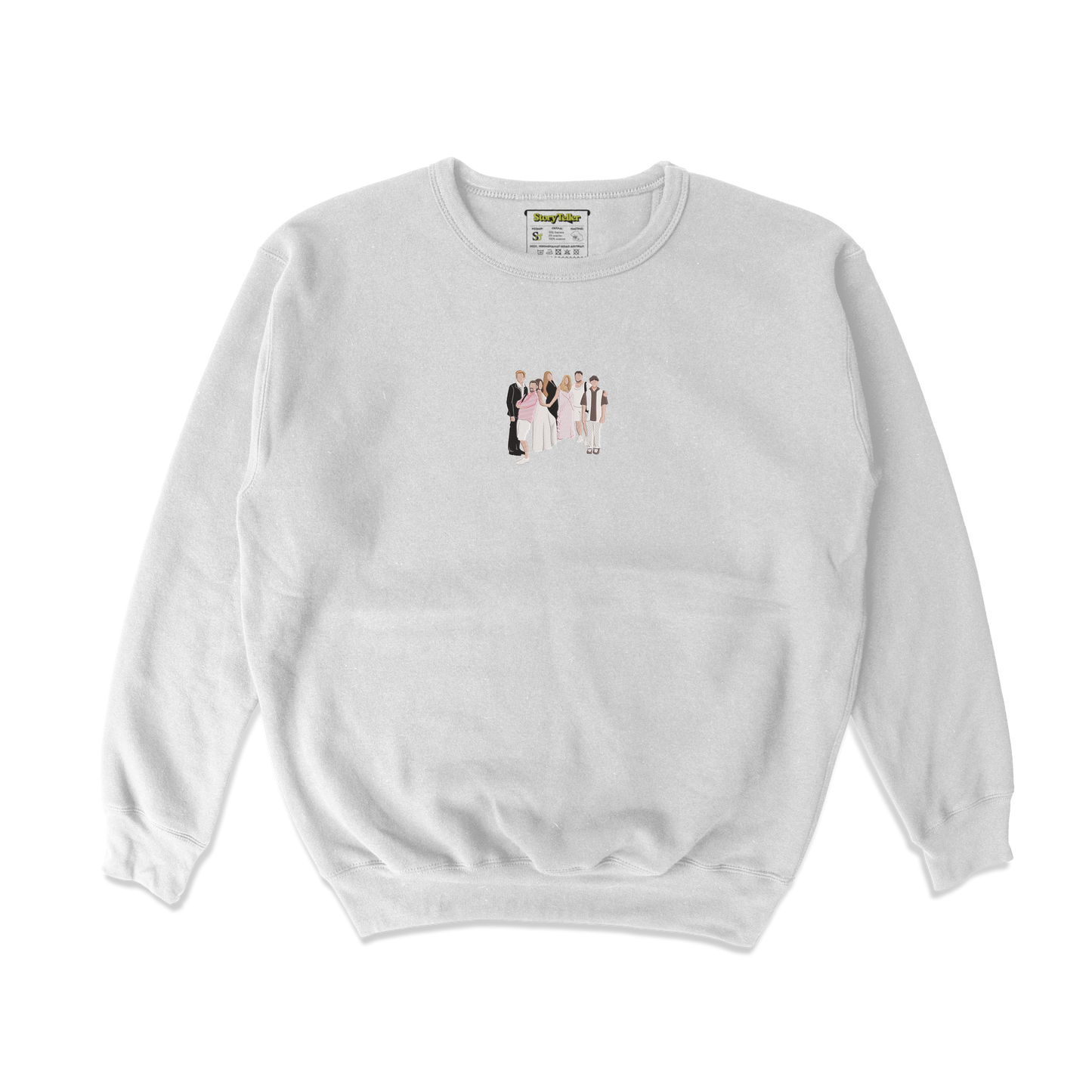 Чоловічий світшот з фотовишивкою 20х20, друзі, кольоровий стиль