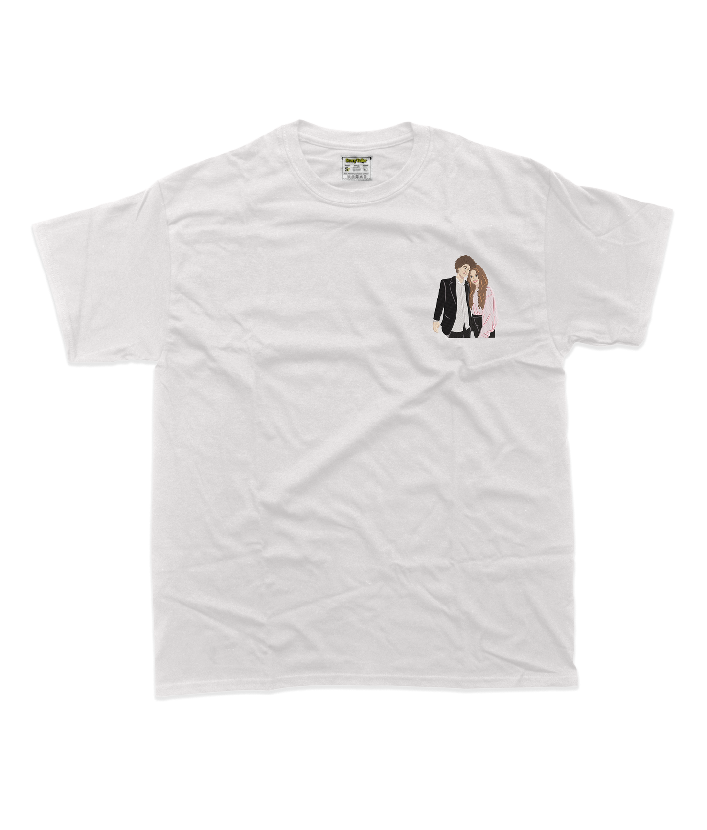 Чоловіча футболка з фотовишивкою, парні в стилі мультик