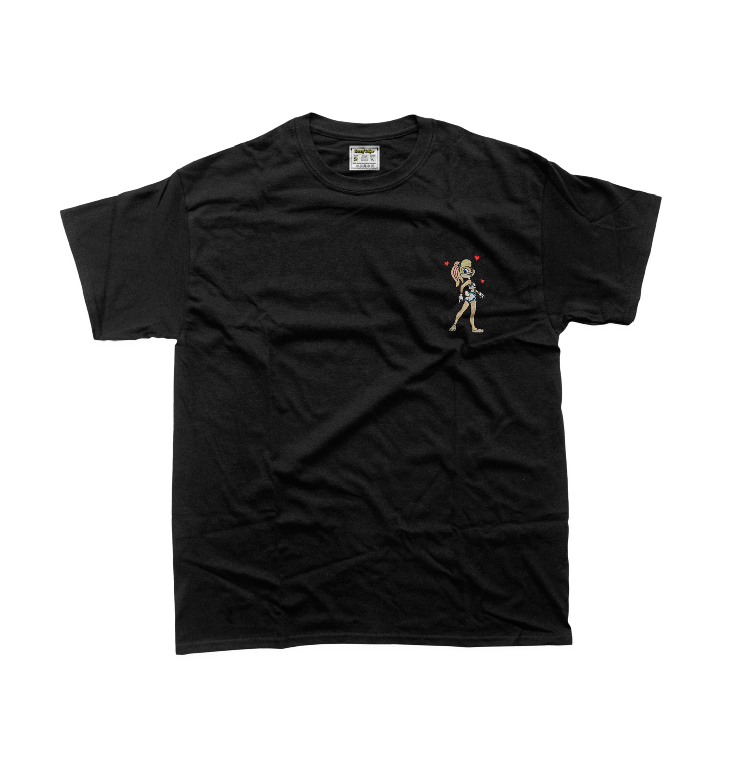 Дитяча футболка з вишивкою 10х10 см - Лола Банні з сердечками