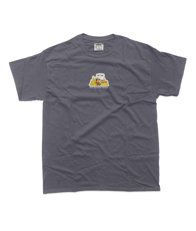 Жіноча футболка з вишивкою 20х20 см - смішна собака "This is fine"