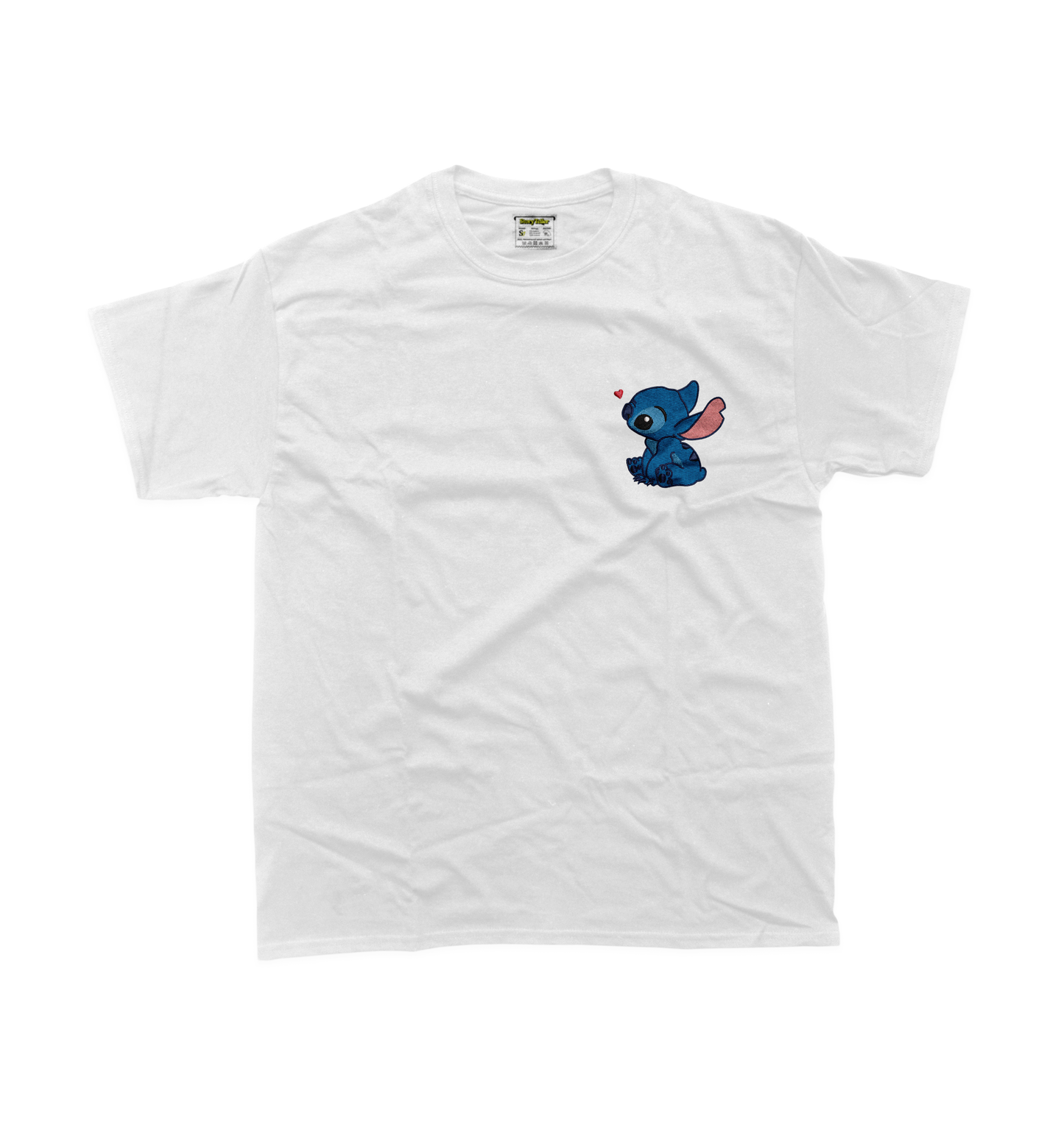 Дитяча футболка з вишивкою 10х10 см - Стіч дивиться вгору