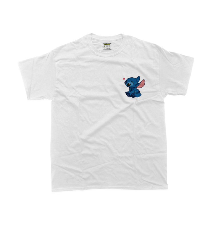 Дитяча футболка з вишивкою 10х10 см - Стіч дивиться вгору