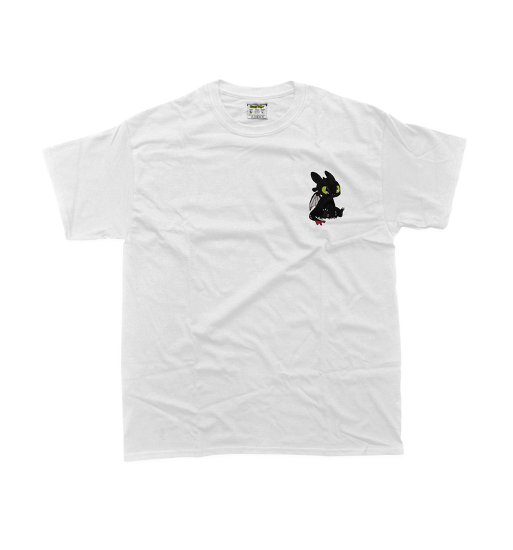 Дитяча футболка з вишивкою 10х10 см - Дракон чорний