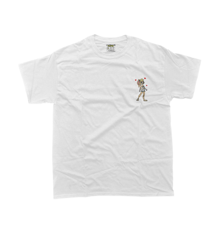 Дитяча футболка з вишивкою 10х10 см - Лола Банні з сердечками