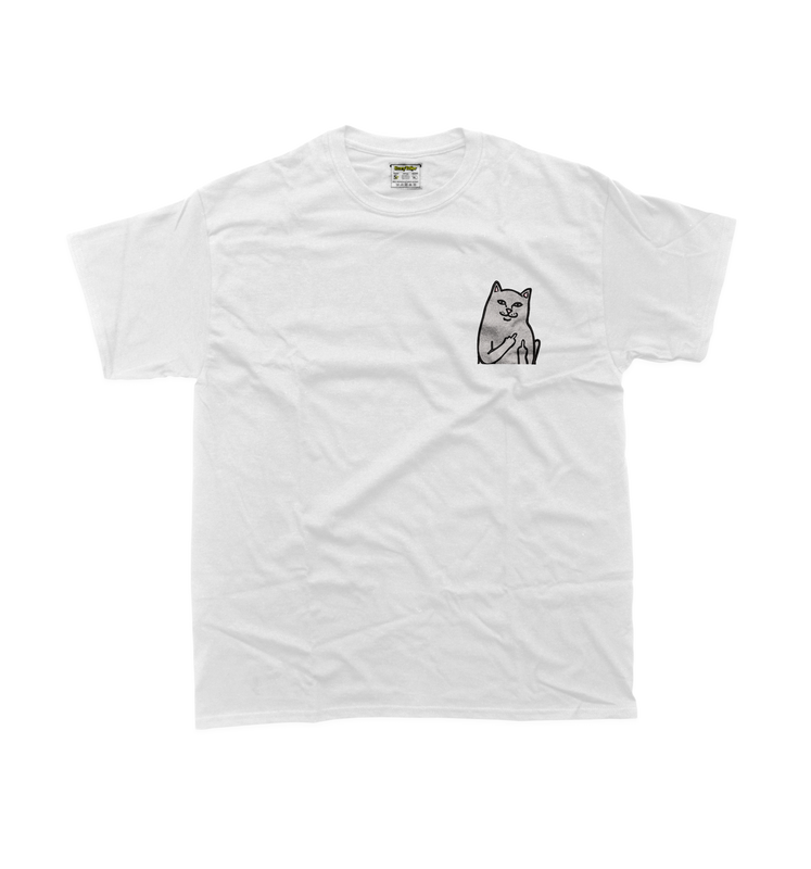 Дитяча футболка з вишивкою 10х10 см - Котик з факами