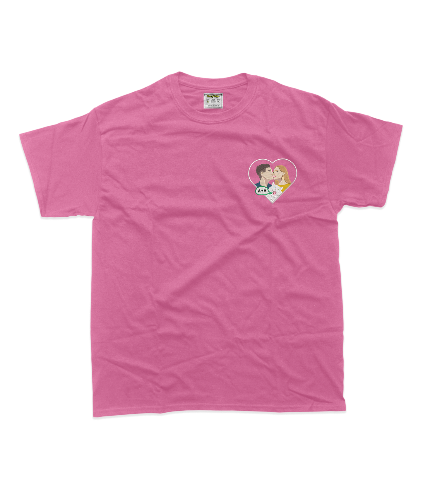 Чоловіча футболка з фотовишивкою, парні в стилі мультик