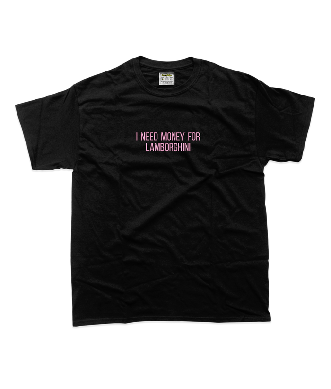 Чоловіча футболка з вишивкою 20х20 см - I need money for Lamborghini