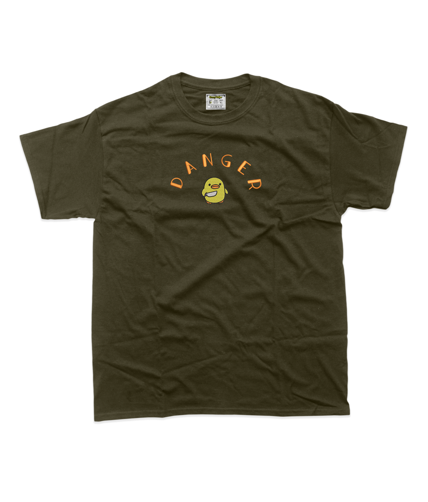 Дитяча футболка з вишивкою 20х20 см - Danger з качкою