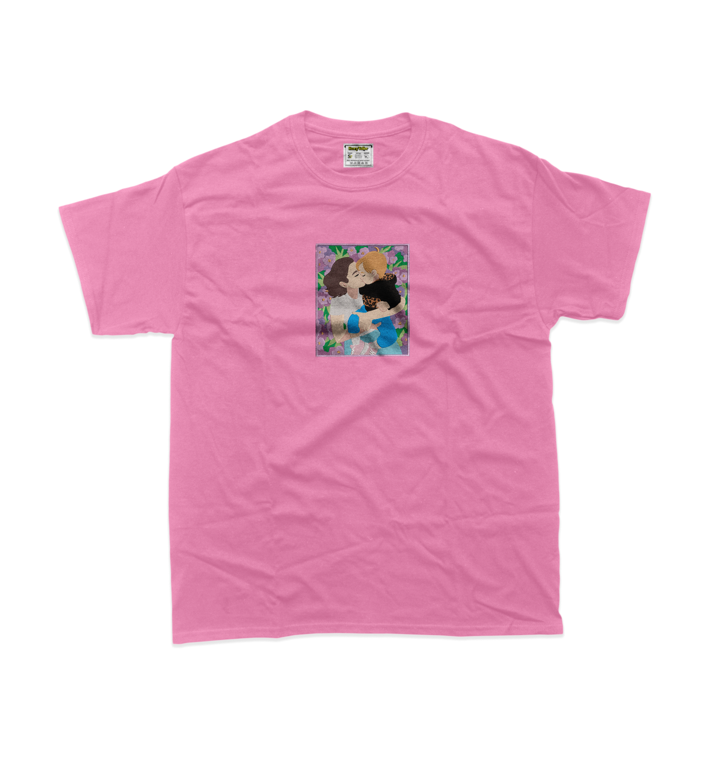 Дитяча футболка з фотовишивкою мами з дитиною з фоном