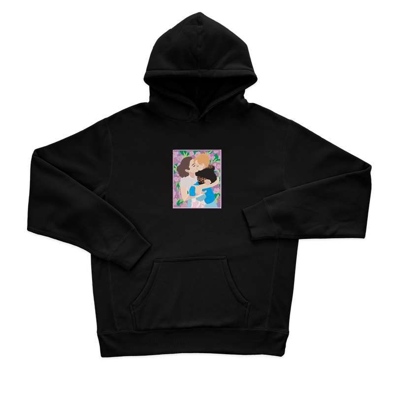 Жіночий худі з фотовишивкою мами з дитиною з фоном