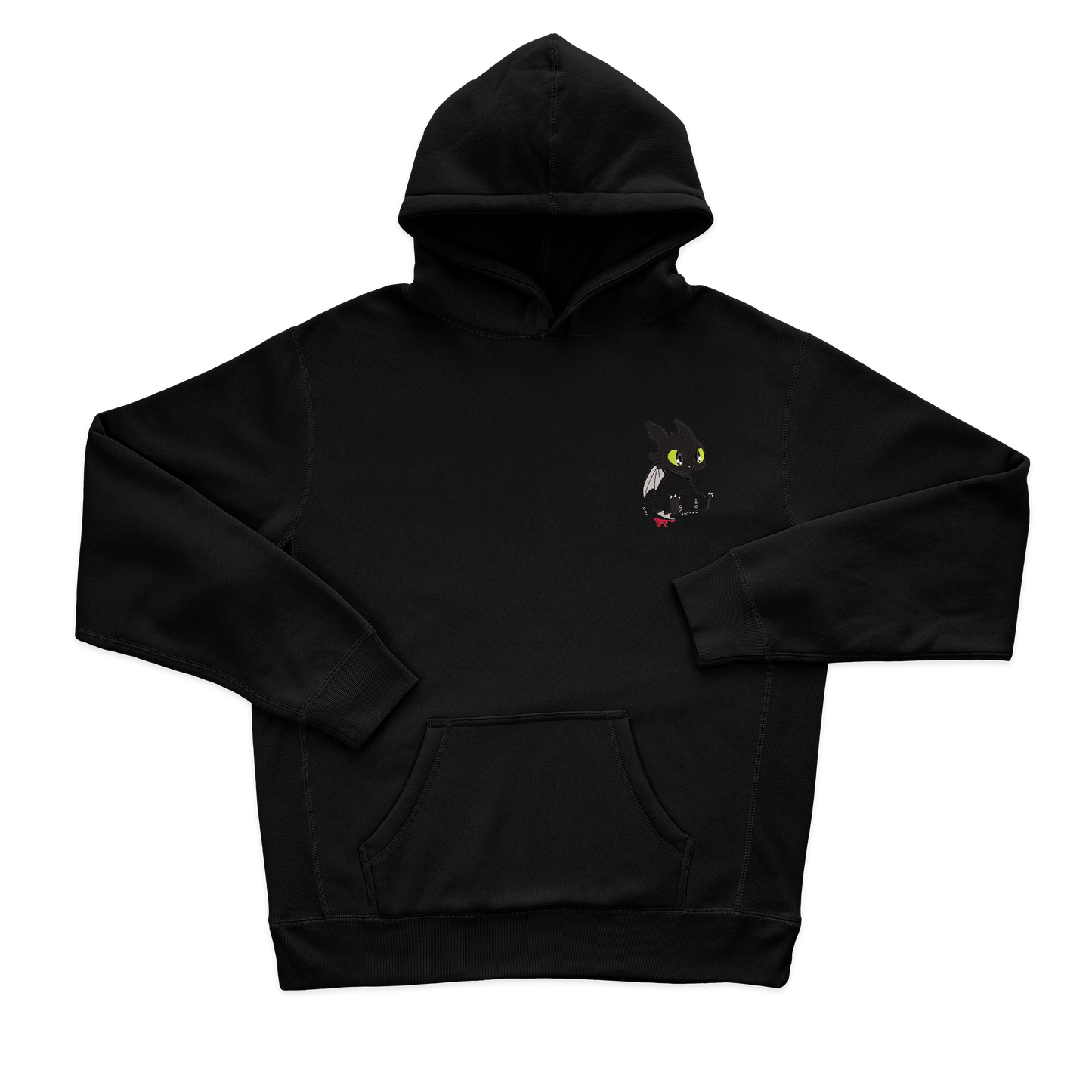 Дитяча футболка з вишивкою 10х10 см - Дракон чорний