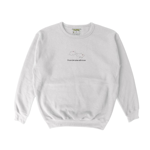 Чоловічий світшот з вишивкою 10х10 см - Контурні карти