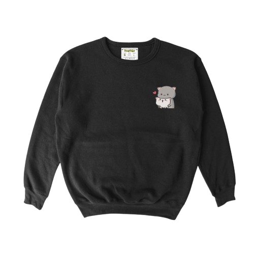 Чоловічий світшот з вишивкою 10х10 см - Сірий котик обіймає білого