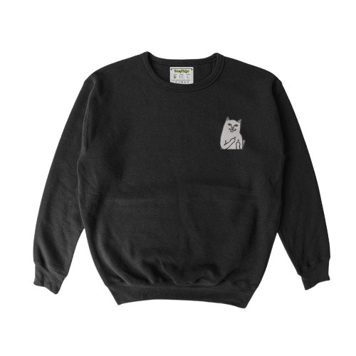 Чоловічий світшот з вишивкою 10х10 см - Котик з факами